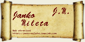 Janko Mileta vizit kartica